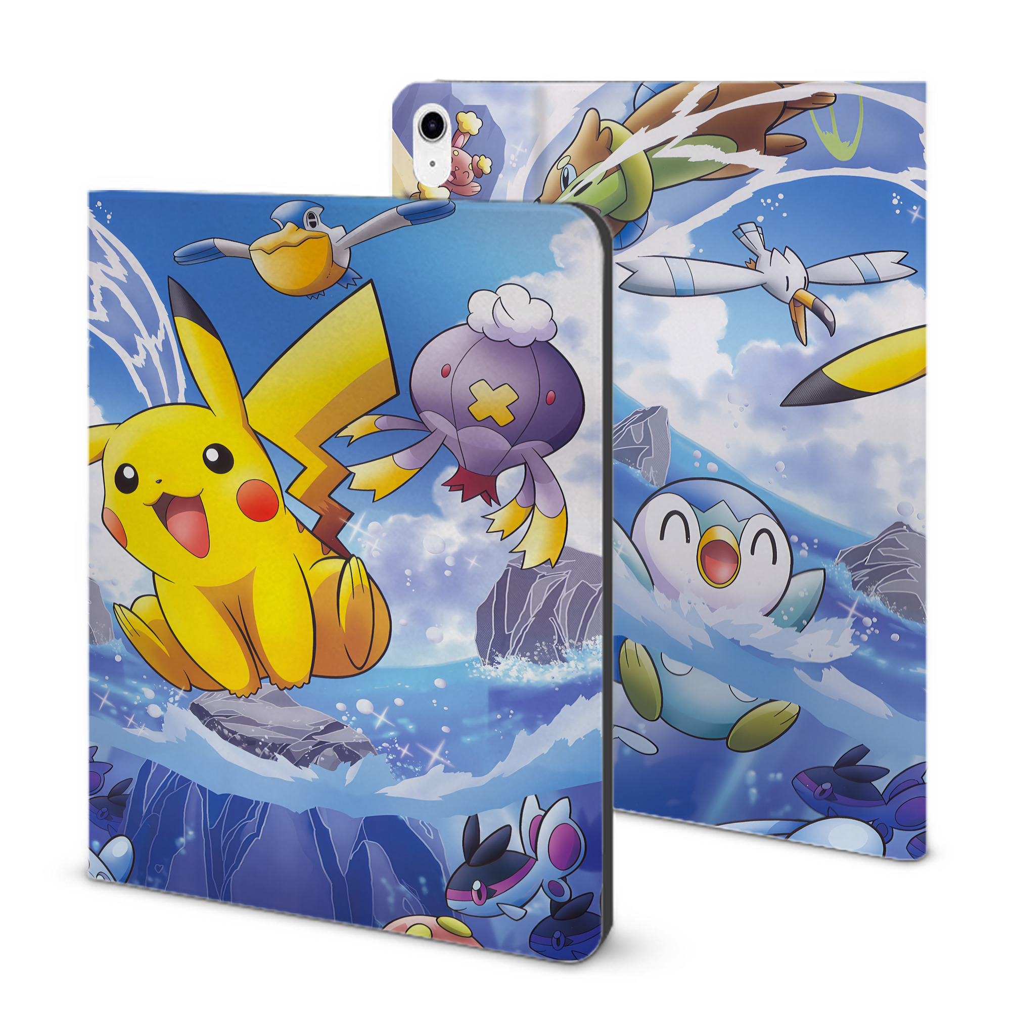 （画像用） ポケットモンスター Pokémon IPad ケース ブック型 PUレザー TPU 耐衝撃 軽量 薄型 ペン収納なし 全面保護 IPad 各モデル対応